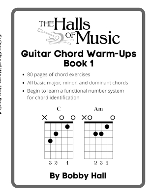 Book cover for The Halls of Music Chord Warmups for Guitar Book 1
