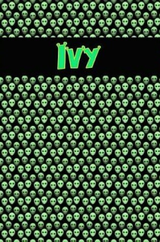 Cover of 120 Page Handwriting Practice Book with Green Alien Cover Ivy