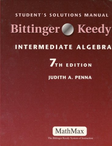 Book cover for Intermediate Algebra Student's Solutions Manual