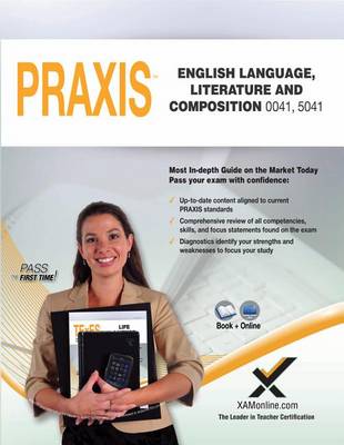 Book cover for Praxis English Language, Literature and Composition 0041, 5041 Book and Online