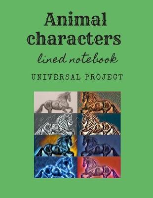 Book cover for Animal characters lined notebook