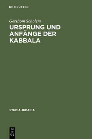 Cover of Ursprung Und Anfänge Der Kabbala