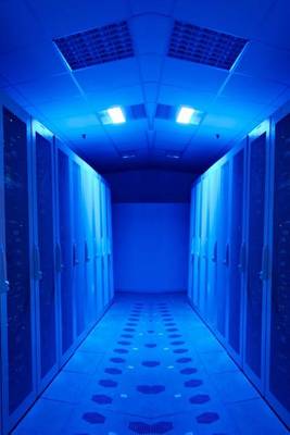 Book cover for The Network Server Room Lit Up in Blue