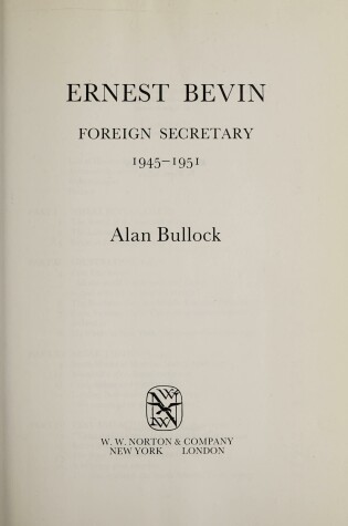 Cover of Ernest Bevin