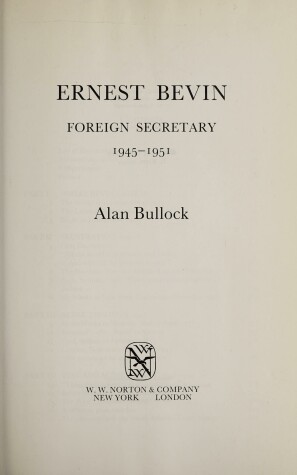 Cover of Ernest Bevin