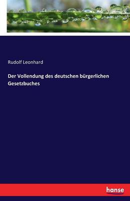 Book cover for Der Vollendung des deutschen bürgerlichen Gesetzbuches