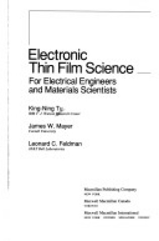 Cover of Electronic Thin Film Science for Electrical Engineers and Materials Scientists