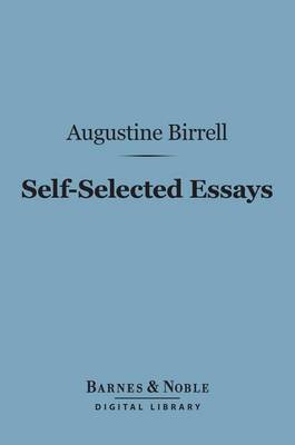 Book cover for Self-Selected Essays (Barnes & Noble Digital Library)
