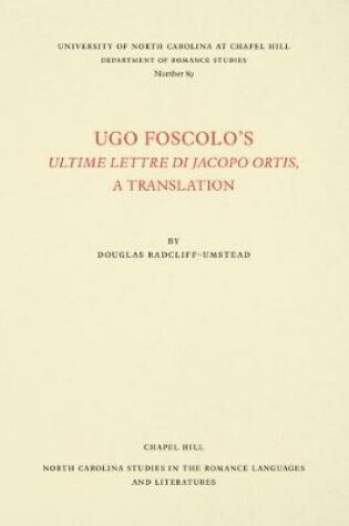 Cover of Ugo Foscolo's Ultime Lettere di Jacopo Ortis