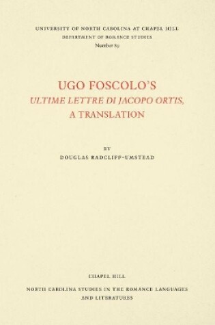 Cover of Ugo Foscolo's Ultime Lettere di Jacopo Ortis