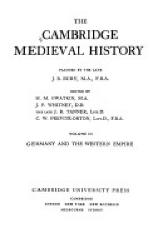 Cover of Volume 3, Germany and the Western Empire