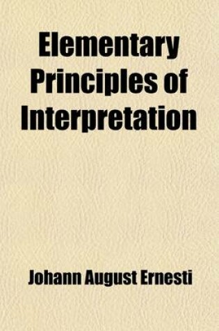 Cover of Elementary Principles of Interpretation