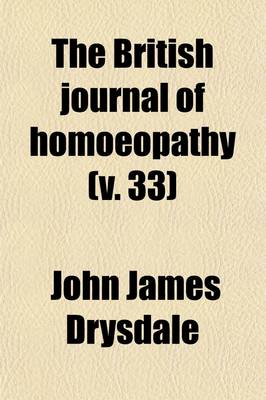 Book cover for The British Journal of Homoeopathy (Volume 33)