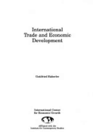 Cover of International Trade and Economic Development
