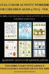 Book cover for Learning Sheets for Kindergarten (A full color activity workbook for children aged 4 to 5 - Vol 4)