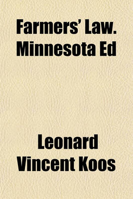 Book cover for Farmers' Law. Minnesota Ed