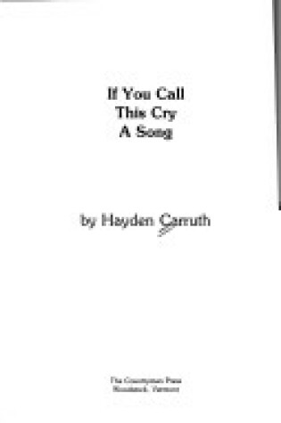 Cover of If You Call This Cry a Song