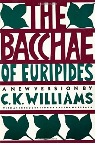 Cover of The Bacchae of Euripides