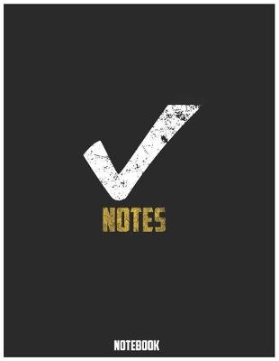 Book cover for Notebook NOTES - Large (8.5 x 11 inches) - 120 Pages- Black Cover