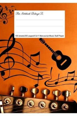 Cover of Staff Paper Blank Manuscript Musical Notebook, 12 Staves, 8.5.X 11, Music Life