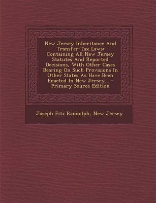 Book cover for New Jersey Inheritance and Transfer Tax Laws