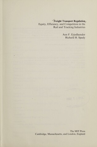 Cover of Freight Transport Regulation