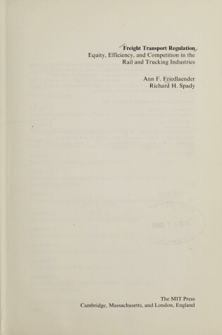 Book cover for Freight Transport Regulation