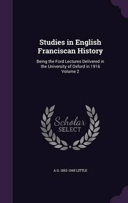 Book cover for Studies in English Franciscan History