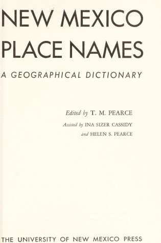 Cover of New Mexico Place Names