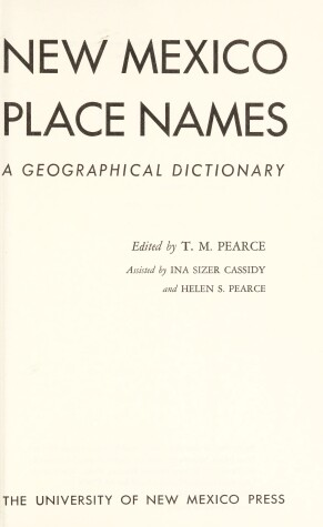 Book cover for New Mexico Place Names