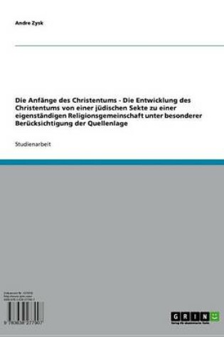 Cover of Die Anfange Des Christentums