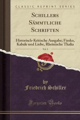 Book cover for Schillers Sämmtliche Schriften, Vol. 3