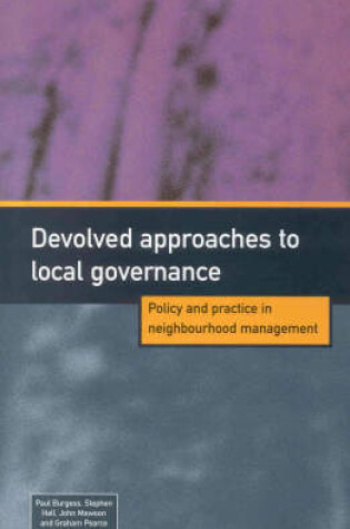 Cover of Devolved Approaches to Local Governance