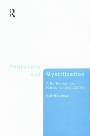 Cover of Philosophy and Mystification