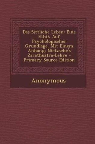 Cover of Das Sittliche Leben