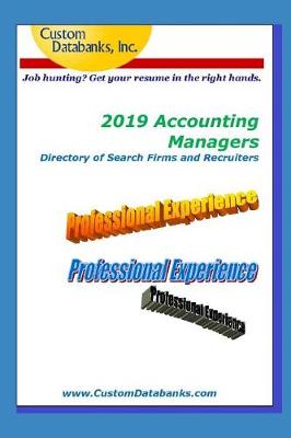 Book cover for 2019 Accounting Managers Directory of Search Firms and Recruiters