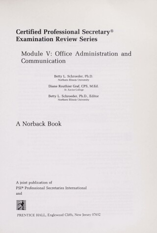 Book cover for Office Administration and Communication, Module V