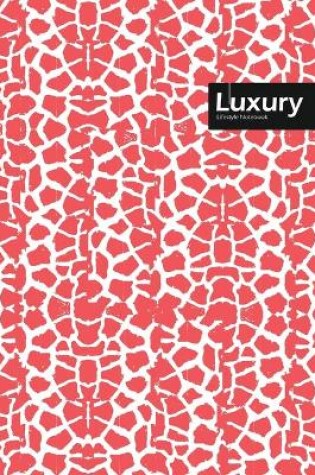 Cover of Luxury Lifestyle, Animal Print, Write-in Notebook, Dotted Lines, Wide Ruled, Medium Size 6 x 9 Inch, 288 Pages (Pink)