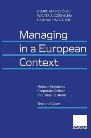 Cover of Managing in a European Context