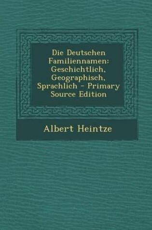 Cover of Die Deutschen Familiennamen