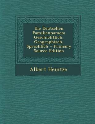 Book cover for Die Deutschen Familiennamen