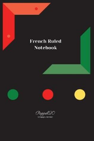 Cover of French Ruled Notebook -Black Cover -124 pages-6x9-Inches