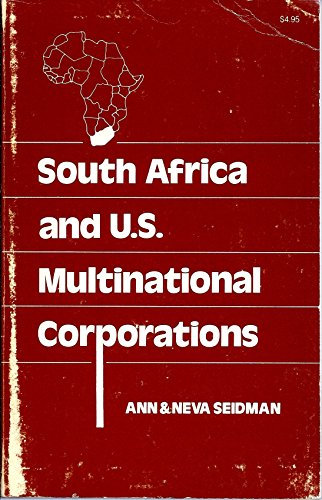 Book cover for South Africa and U. S. Multinational Corporations