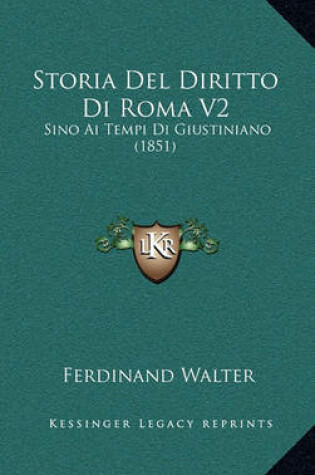 Cover of Storia del Diritto Di Roma V2