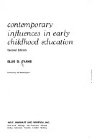 Cover of Contemporary Influences in Early Childhood Education