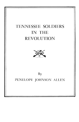 Book cover for Tennessee Soldiers in the Revolution : A Roster of Soldiers Living during