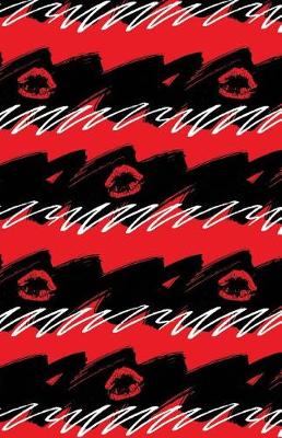 Cover of Journal Notebook Red Lips - Abstract Red and Black Pattern