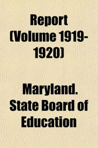 Cover of Report (Volume 1919-1920)