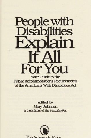 Cover of People with Disabilities Explain It All for You