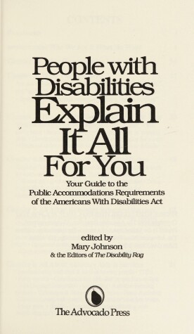 Book cover for People with Disabilities Explain It All for You